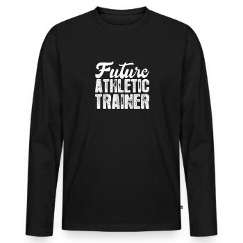 Sports Physician - Men's Premium Organic Long Sleeve Shirt - black - Front - Nico (187cm)