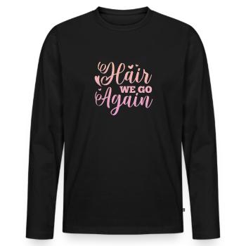 Beautician Cosmetics Makeup Gift - Men's Premium Organic Long Sleeve Shirt - black - Front - Nico (187cm)
