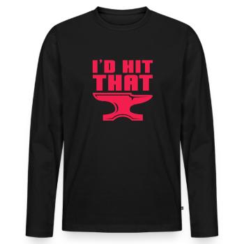 Blacksmith Schiede Anvil Cutler Gift - Men's Premium Organic Long Sleeve Shirt - black - Front - Nico (187cm)