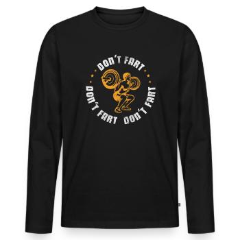 Bodybuilder - Männer Premium Bio Langarmshirt - Schwarz - Vorne - Nico (187cm)