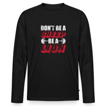 Bodybuilder - Männer Premium Bio Langarmshirt - Schwarz - Vorne - Nico (187cm)