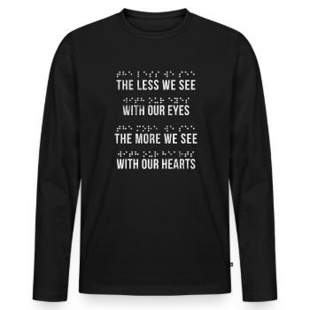 Braille - Men's Premium Organic Long Sleeve Shirt - black - Front - Nico (187cm)