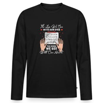 Braille - Men's Premium Organic Long Sleeve Shirt - black - Front - Nico (187cm)