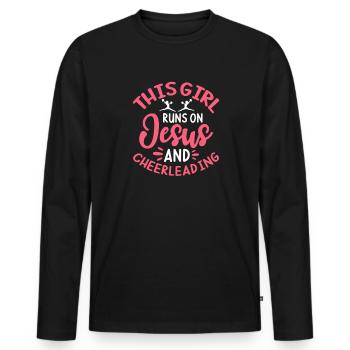 Cheerleader - T-shirt manches longues Premium bio Homme - noir - Devant - Nico (187cm)