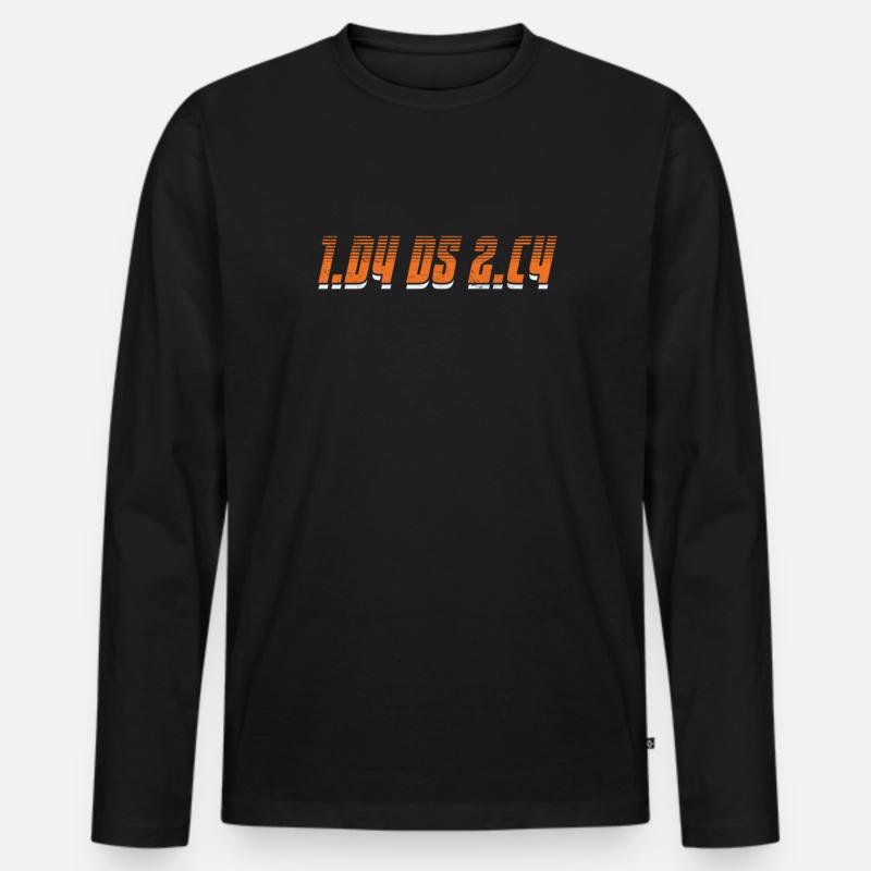 Schach - Männer Premium Bio Langarmshirt - Schwarz