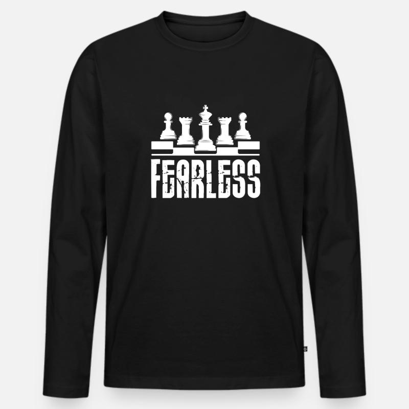 Schach Schachbrett Schachmatt Schachspieler - Männer Premium Bio Langarmshirt - Schwarz