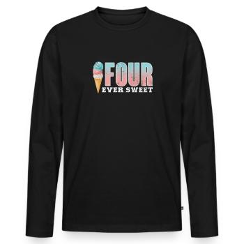 Eiscreme - Männer Premium Bio Langarmshirt - Schwarz - Vorne - Nico (187cm)