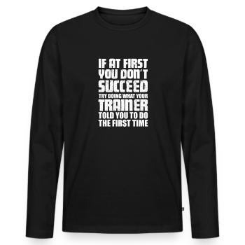 Sports Physician - Men's Premium Organic Long Sleeve Shirt - black - Front - Nico (187cm)