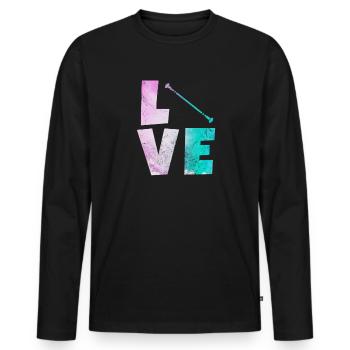 Baton Twirling - Men's Premium Organic Long Sleeve Shirt - black - Front - Nico (187cm)