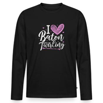 Baton Twirling - Men's Premium Organic Long Sleeve Shirt - black - Front - Nico (187cm)
