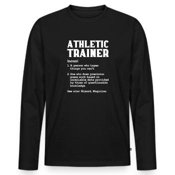 Sports Physician - Men's Premium Organic Long Sleeve Shirt - black - Front - Nico (187cm)