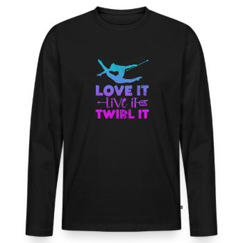 Baton Twirling - Men's Premium Organic Long Sleeve Shirt - black - Front - Nico (187cm)