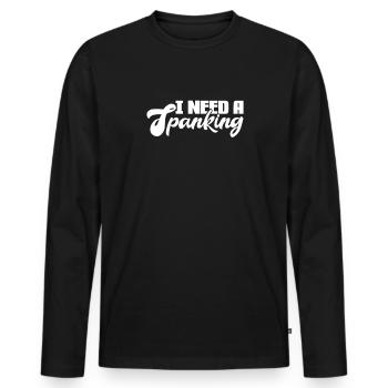 Sadomaso BDSM Dominatrix SM Sado Maso Gift - Men's Premium Organic Long Sleeve Shirt - black - Front - Nico (187cm)