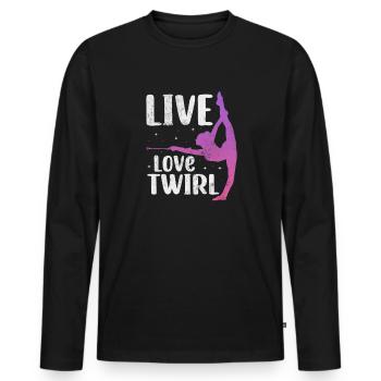 Baton Twirling - Men's Premium Organic Long Sleeve Shirt - black - Front - Nico (187cm)