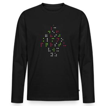 Braille - Men's Premium Organic Long Sleeve Shirt - black - Front - Nico (187cm)