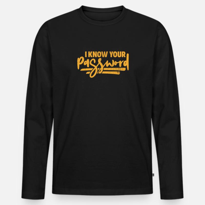 Hacker - Männer Premium Bio Langarmshirt - Schwarz