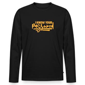 Hacker Coder Computerfreak Nerd Hacking Geschenk - Männer Premium Bio Langarmshirt - Schwarz - Vorne - Nico (187cm)