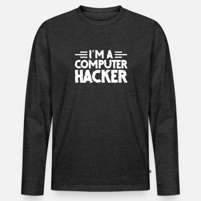 Hacker Coder Computer Hacking Cadeau T-shirt manches longues Premium bio Homme