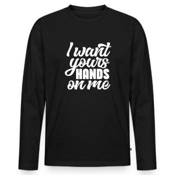 Sadomaso BDSM Dominatrix SM Sado Maso Gift - Men's Premium Organic Long Sleeve Shirt - black - Front - Nico (187cm)