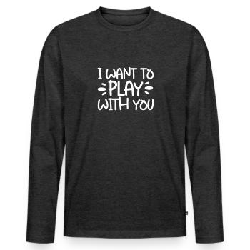 Sadomaso BDSM Dominatrix SM Sado Maso Cadeau - T-shirt manches longues Premium bio Homme - anthracite chiné - Devant - Nico (187cm)