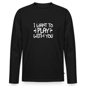 Sadomaso BDSM Dominatrix SM Sado Maso Gift - Men's Premium Organic Long Sleeve Shirt - black - Front - Nico (187cm)