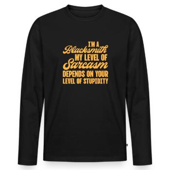 Schmied Schiede Amboss Messerschmied Geschenk - Männer Premium Bio Langarmshirt - Schwarz - Vorne - Nico (187cm)