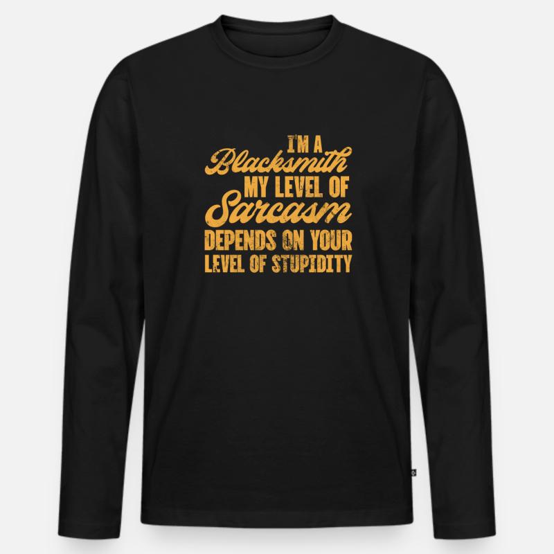 Schmied - Männer Premium Bio Langarmshirt - Schwarz