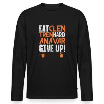 Bodybuilder - Männer Premium Bio Langarmshirt - Schwarz - Vorne - Nico (187cm)