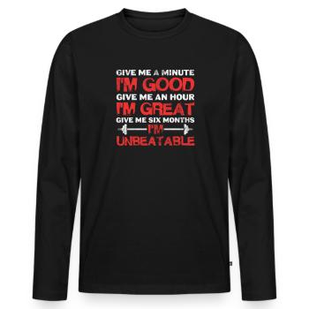Bodybuilder - Männer Premium Bio Langarmshirt - Schwarz - Vorne - Nico (187cm)