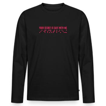 Braille Braille Blind Gift - Men's Premium Organic Long Sleeve Shirt - black - Front - Nico (187cm)