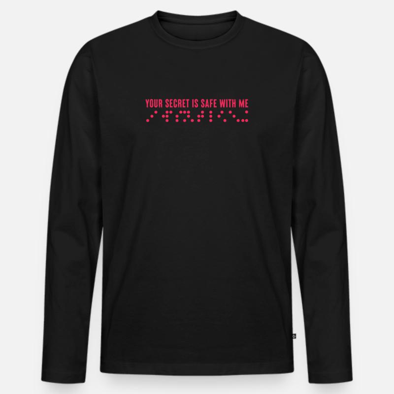 Braille Blindenschrift Blind Geschenk - Männer Premium Bio Langarmshirt - Schwarz