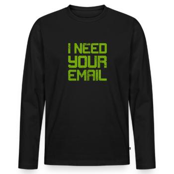 Hacker - Männer Premium Bio Langarmshirt - Schwarz - Vorne - Nico (187cm)