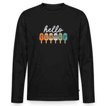 Eiscreme - Männer Premium Bio Langarmshirt - Schwarz - Vorne - Nico (187cm)