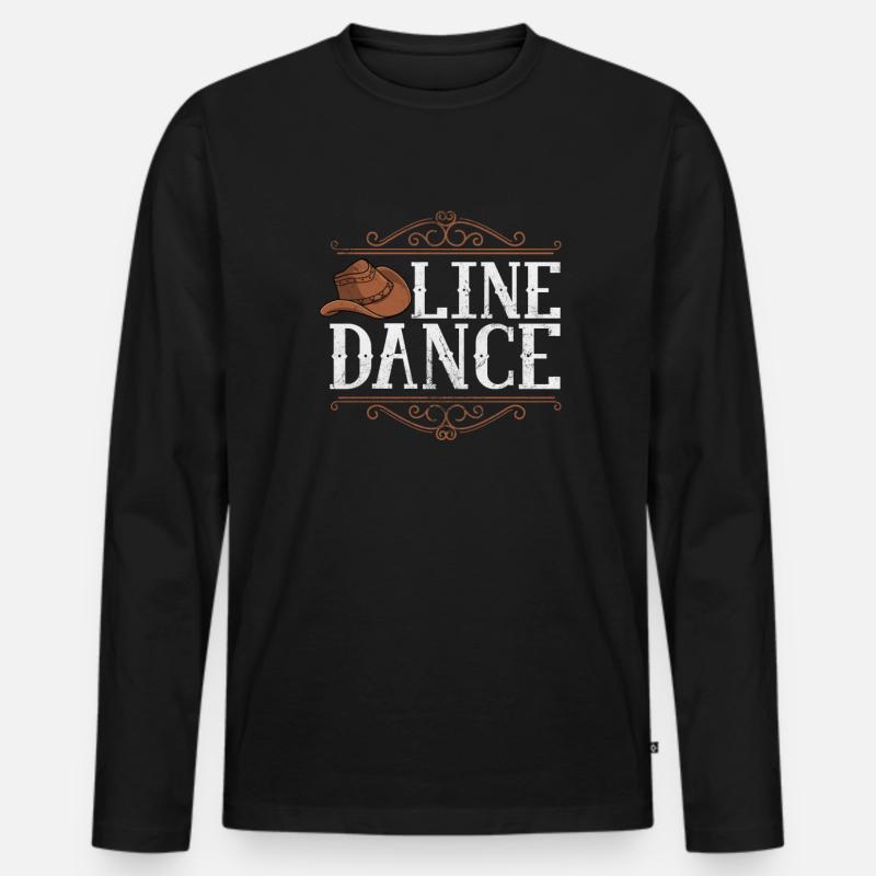 Linedance - Männer Premium Bio Langarmshirt - Schwarz