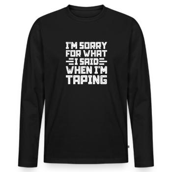 Sports Physician - Men's Premium Organic Long Sleeve Shirt - black - Front - Nico (187cm)