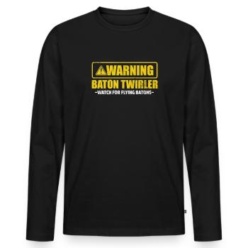 Baton Twirling - Men's Premium Organic Long Sleeve Shirt - black - Front - Nico (187cm)