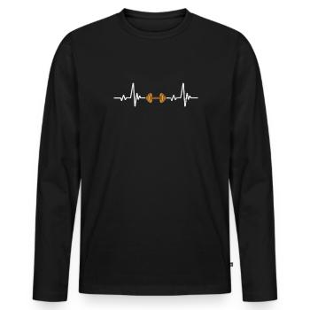 Bodybuilder - Männer Premium Bio Langarmshirt - Schwarz - Vorne - Nico (187cm)