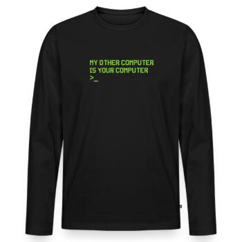 Hacker Coder Computerfreak Nerd Hacking Geschenk - Männer Premium Bio Langarmshirt - Schwarz - Vorne - Nico (187cm)
