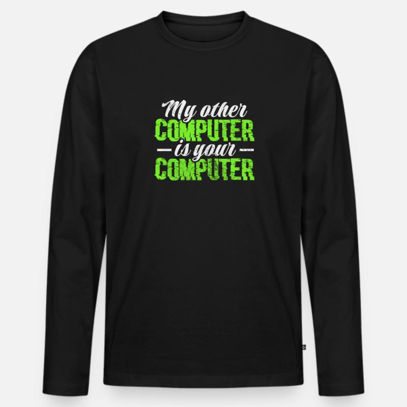 Hacker - Männer Premium Bio Langarmshirt - Schwarz