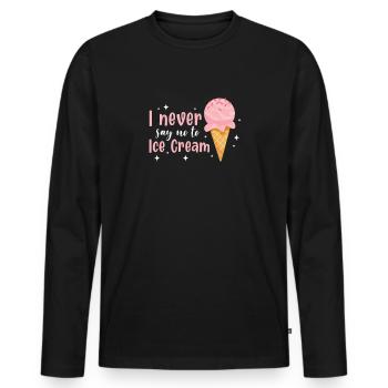 Eiscreme Eis Eiskrem Ice Cream Sommer Geschenk - Männer Premium Bio Langarmshirt - Schwarz - Vorne - Nico (187cm)