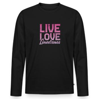Line Dance - Men's Premium Organic Long Sleeve Shirt - black - Front - Nico (187cm)