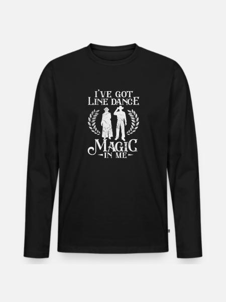Linedance - Männer Premium Bio Langarmshirt - Schwarz