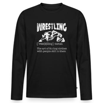 Wrestling - Männer Premium Bio Langarmshirt - Schwarz - Vorne - Nico (187cm)