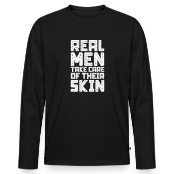Beautician Cosmetic Makeup Gift - Men's Premium Organic Long Sleeve Shirt - black - Front - Nico (187cm)
