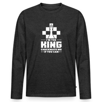 Chess Chessboard Checkmate Chess Player - Men's Premium Organic Long Sleeve Shirt - heather anthracite - Front - Nico (187cm)