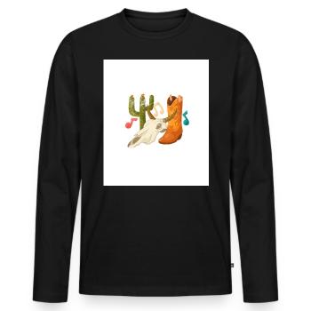 Cowboy Cowboy Boots Western Gift - Men's Premium Organic Long Sleeve Shirt - black - Front - Nico (187cm)