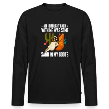 Cow-boy - T-shirt manches longues Premium bio Homme - noir - Devant - Nico (187cm)