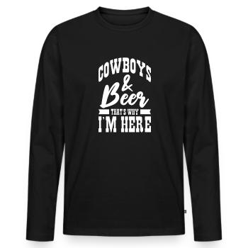 Cowboy Cowboy Boots Western Gift - Men's Premium Organic Long Sleeve Shirt - black - Front - Nico (187cm)