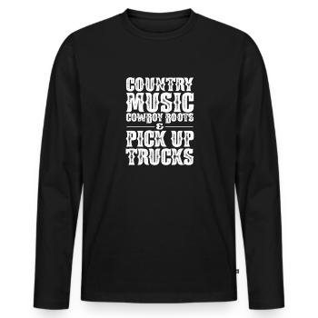 Cowboy Cowboy Boots Western Gift - Men's Premium Organic Long Sleeve Shirt - black - Front - Nico (187cm)