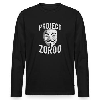 Hacker - Männer Premium Bio Langarmshirt - Schwarz - Vorne - Nico (187cm)